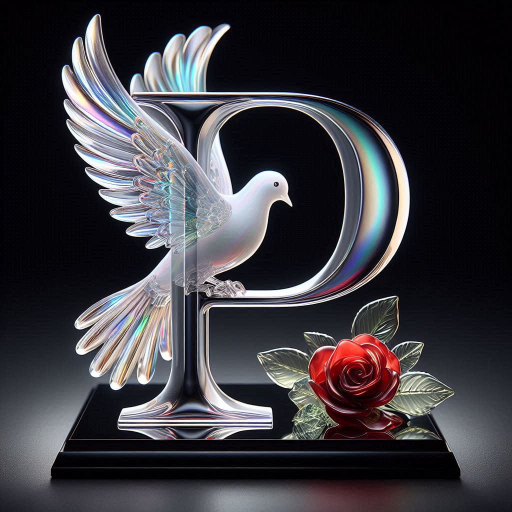 glass 3d letter ai image