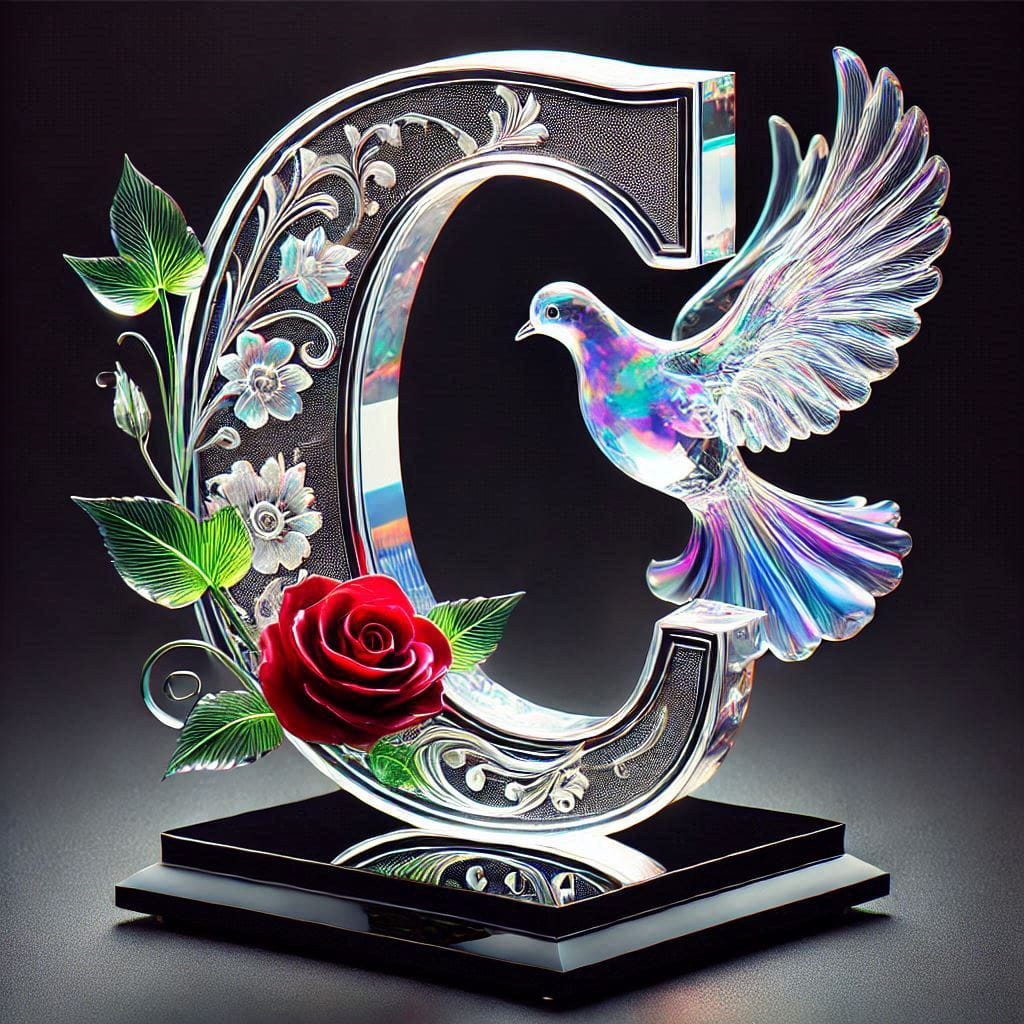transparent glass 3d letter ai photo