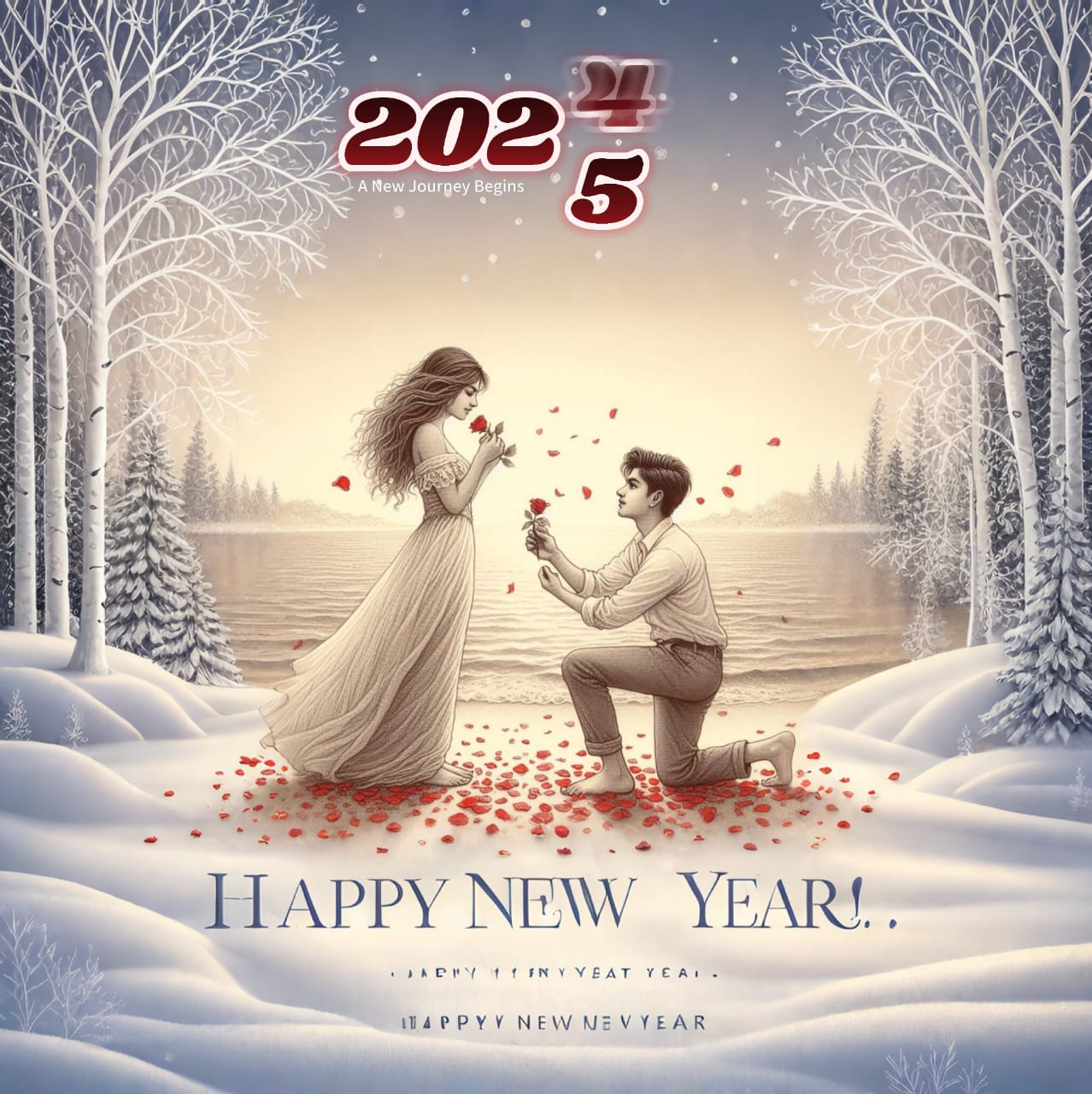 hypic new year photo editing prompt with name