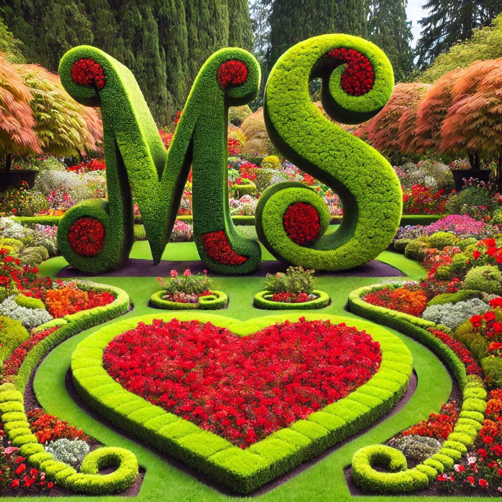 3d name with heart shape made with leaf