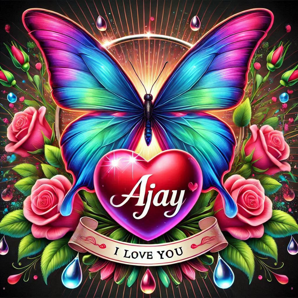 3d latter with butterfly backgrond