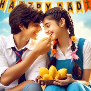 school couple celebrating asadi festival