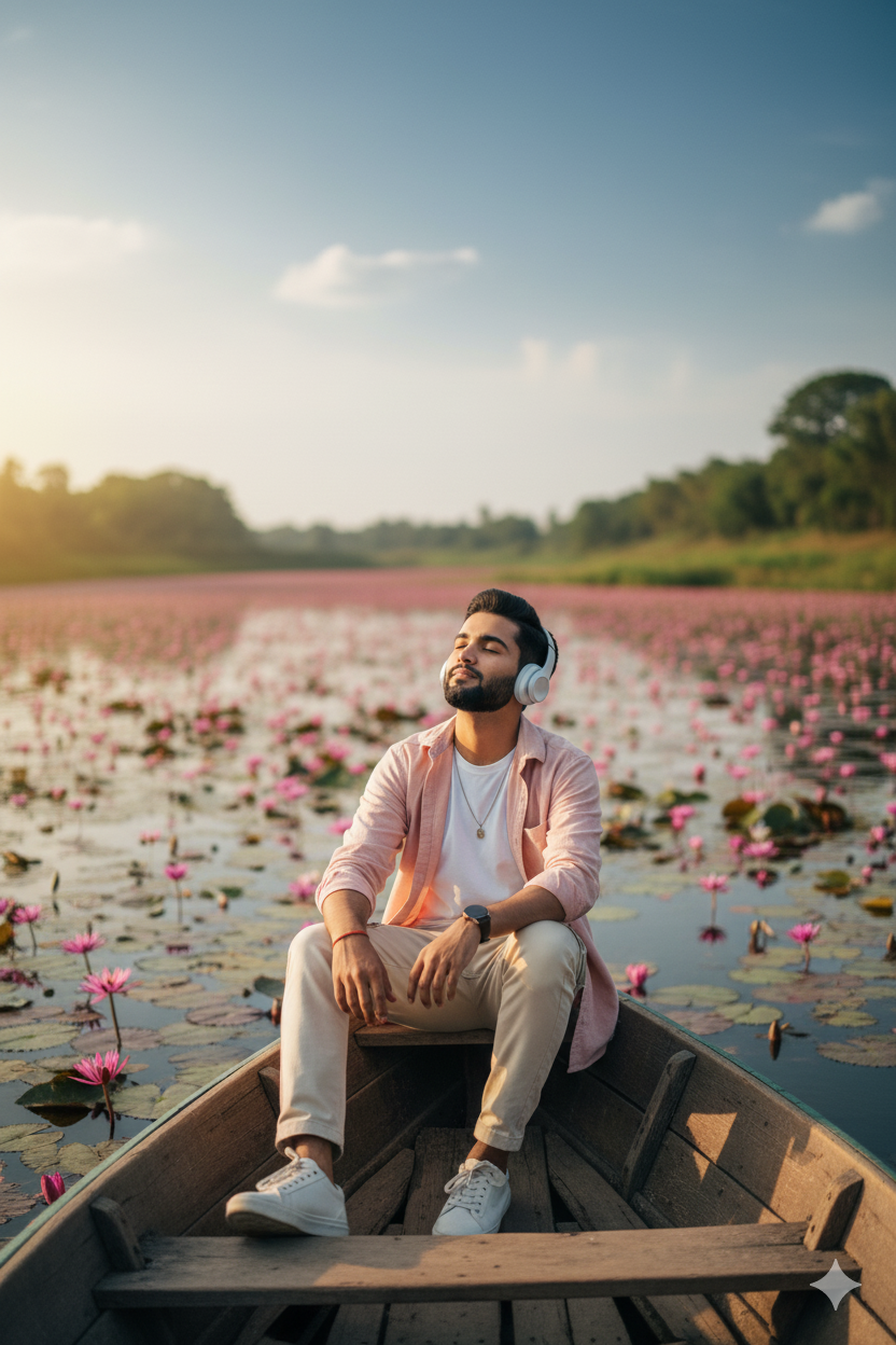 enjoing with water boat prompt Gemini AI
