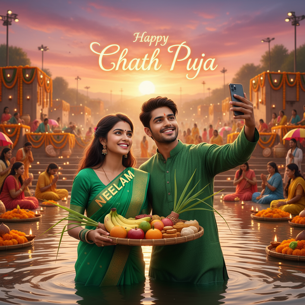 Chhath Pooja selfi ai photo editing prompt- Gemini Ai