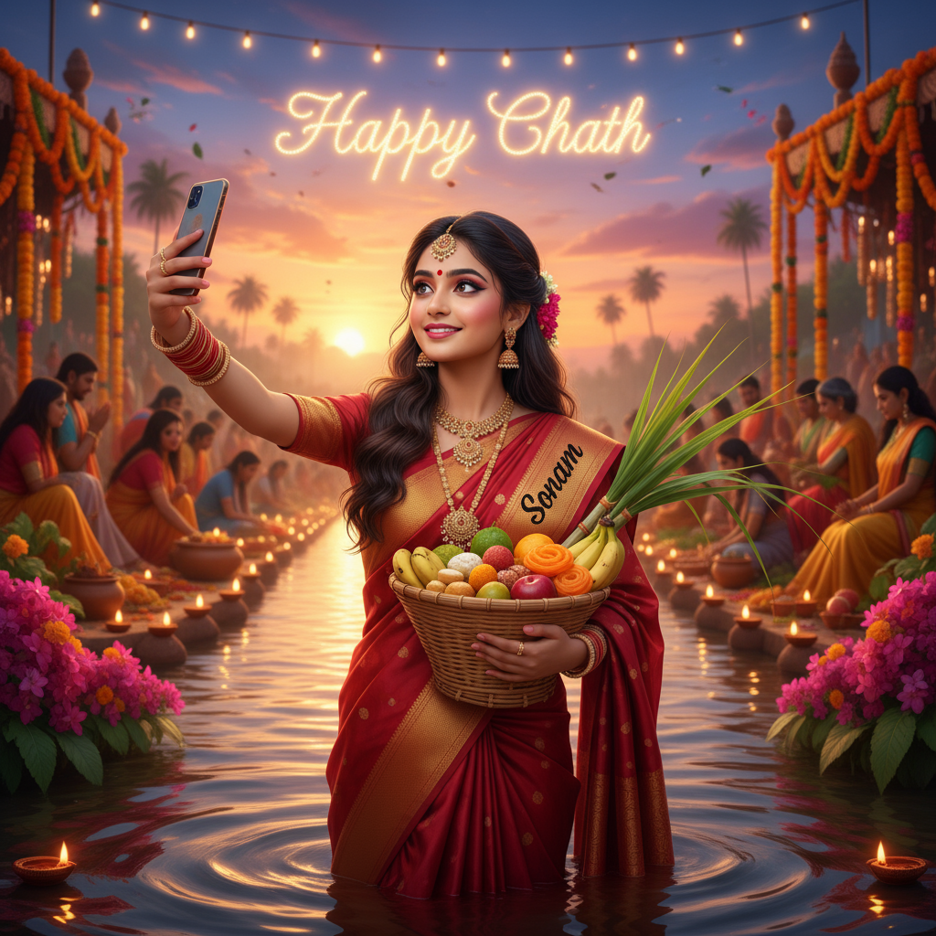 trending selfi in Chhath Pooja
