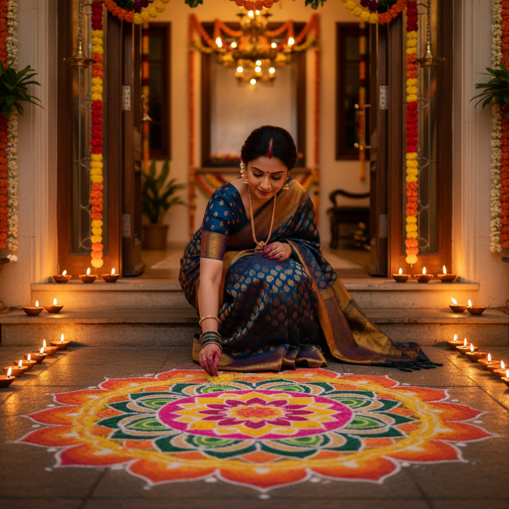 rangoli desine diwali photo prompt