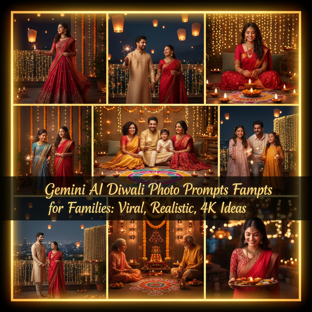 Gemini AI Diwali Photo Prompts for Families: Viral, Realistic, 4K Ideas