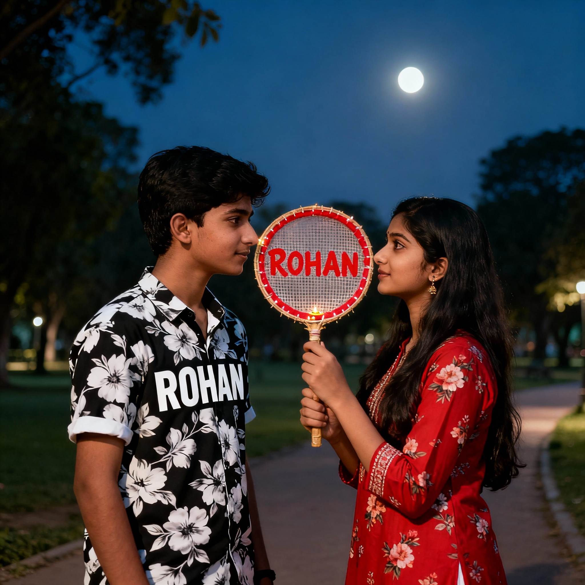 newly couple celebrating krwa chauth festival