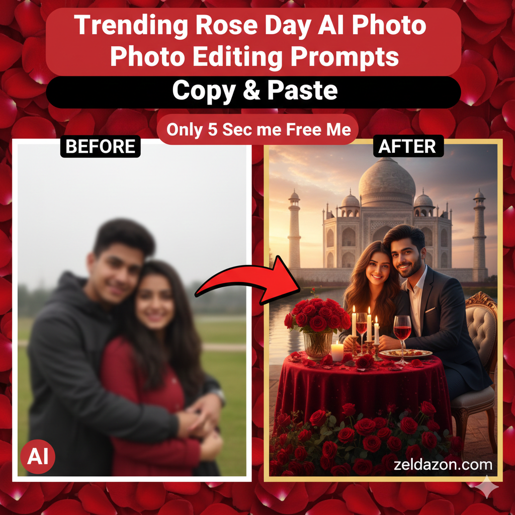 Trending Instagram Rose Day Ai Photo Editing Prompts Copy & Paste.