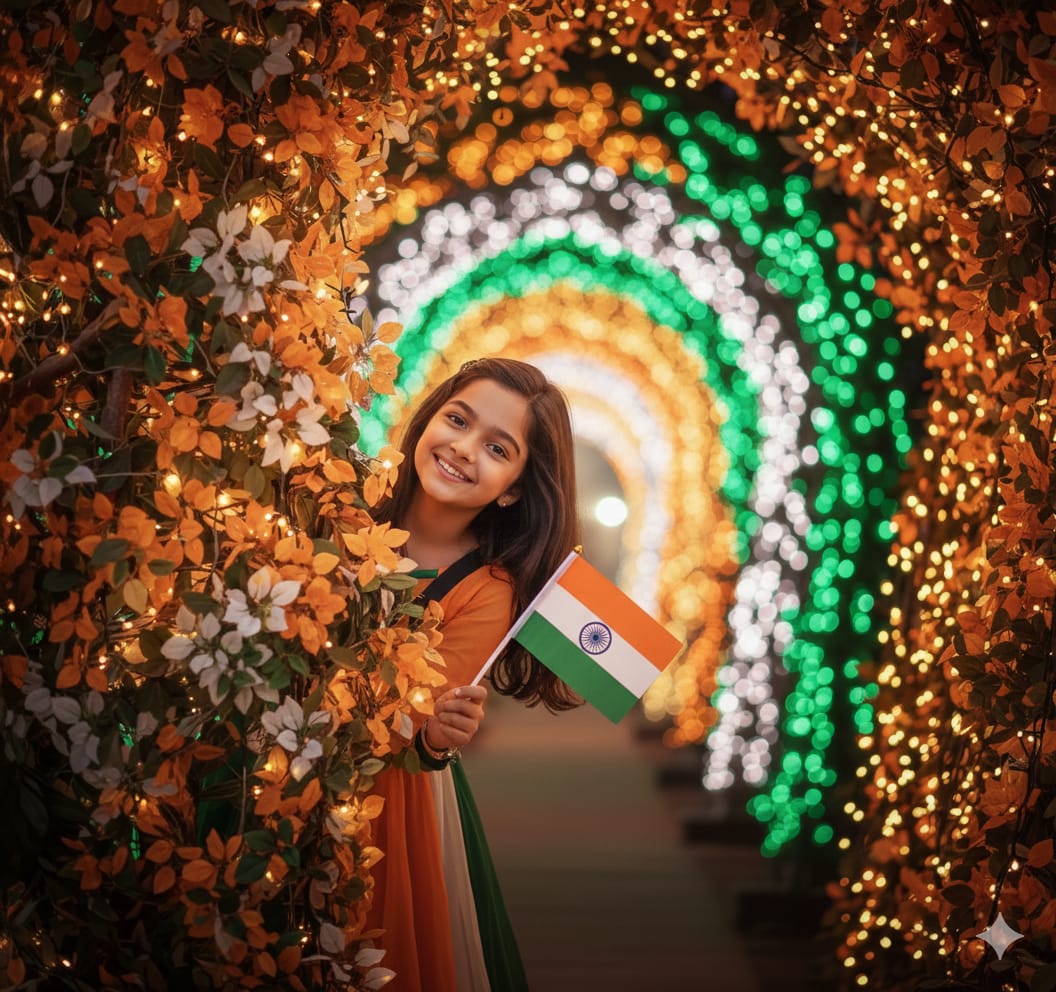 a girl with indian flag 2026 ne photo trend for social media
