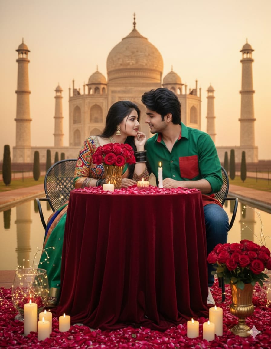 new rose day couple ai photo editing prompts