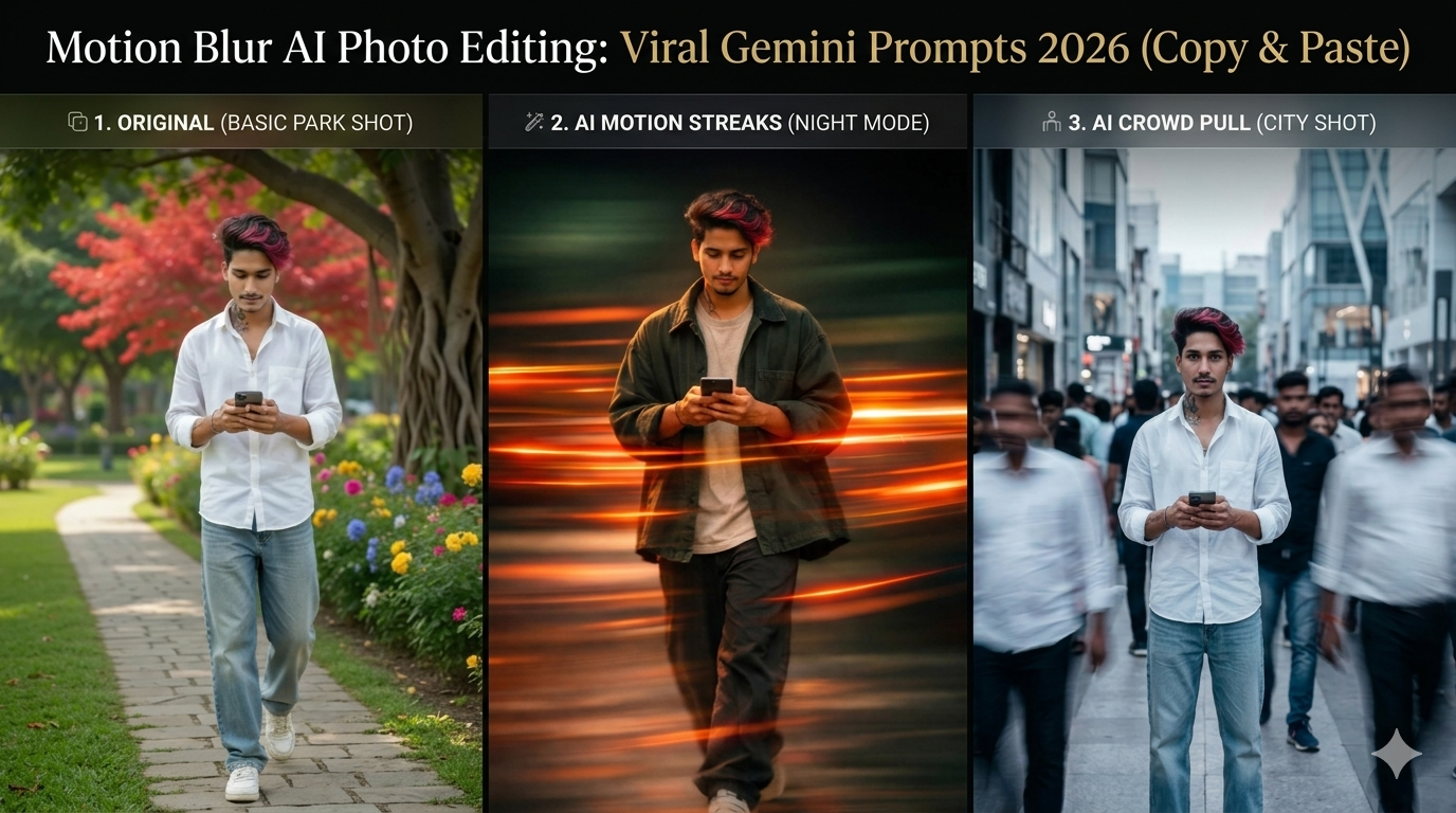 Motions Blur AI Photo Editing : Viral Germini Prompts