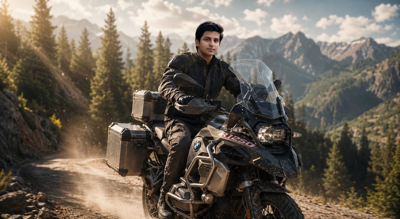 Gemini Ai photo prompt boy with Bike